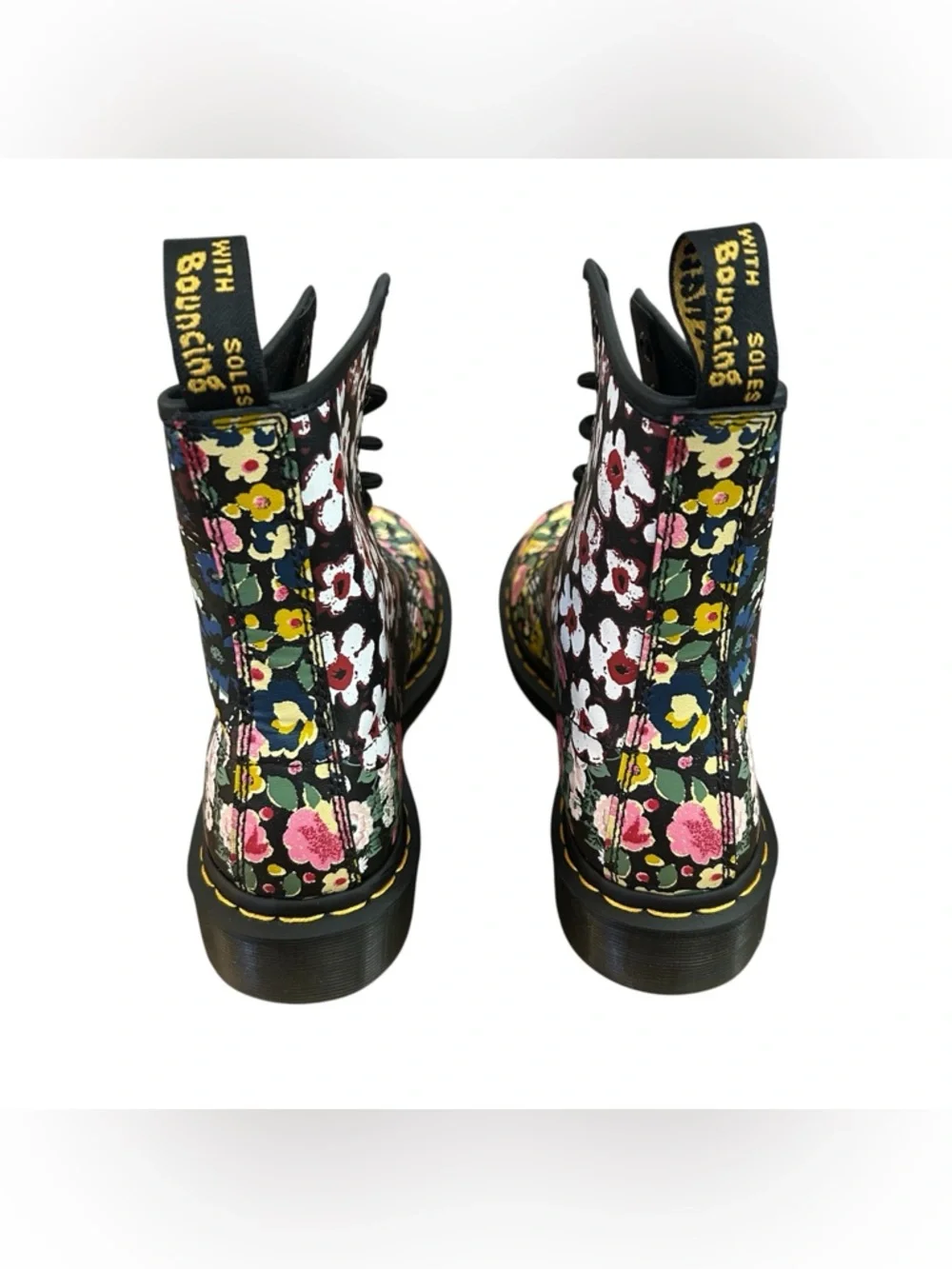 1460 Pascal Floral Mash Up Leather Lace Up Boots - Picture 5 of 6